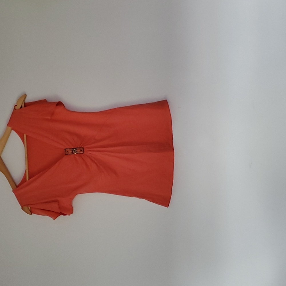 Salmon slit sleeve t-shirt